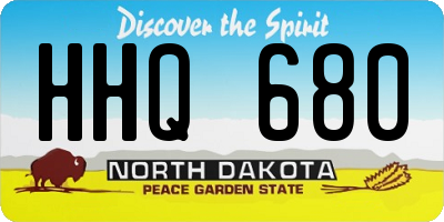 ND license plate HHQ680