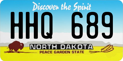 ND license plate HHQ689