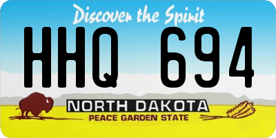 ND license plate HHQ694