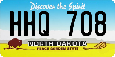 ND license plate HHQ708
