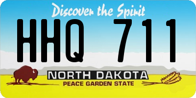 ND license plate HHQ711
