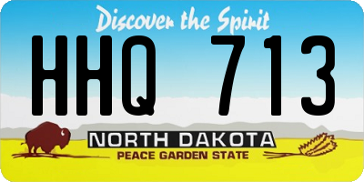 ND license plate HHQ713