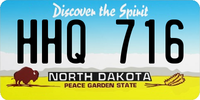 ND license plate HHQ716