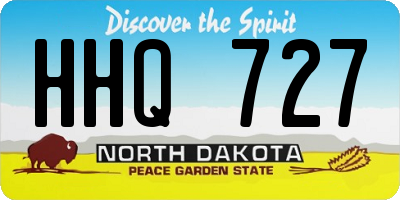 ND license plate HHQ727