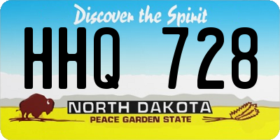 ND license plate HHQ728