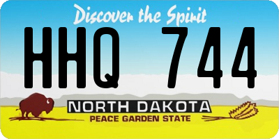 ND license plate HHQ744