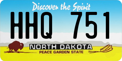 ND license plate HHQ751
