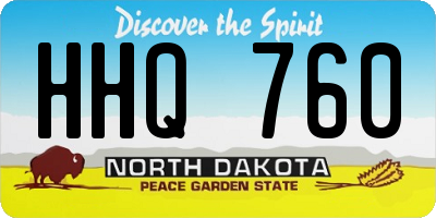 ND license plate HHQ760