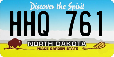 ND license plate HHQ761