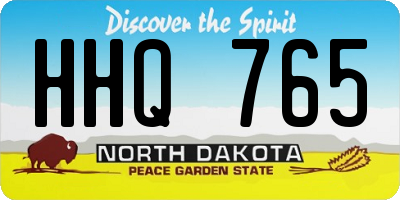 ND license plate HHQ765