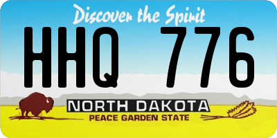 ND license plate HHQ776