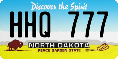 ND license plate HHQ777