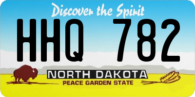 ND license plate HHQ782