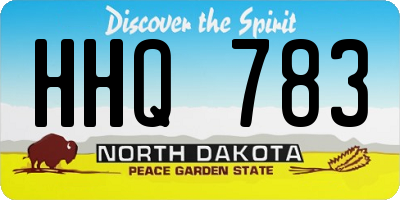 ND license plate HHQ783