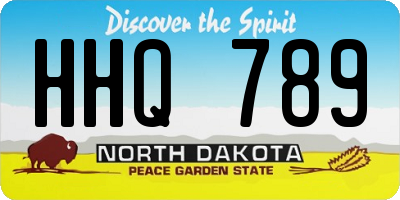 ND license plate HHQ789