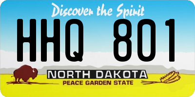 ND license plate HHQ801