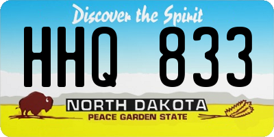 ND license plate HHQ833