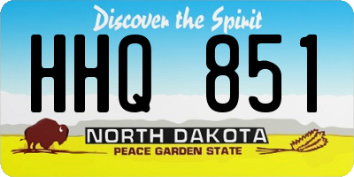 ND license plate HHQ851