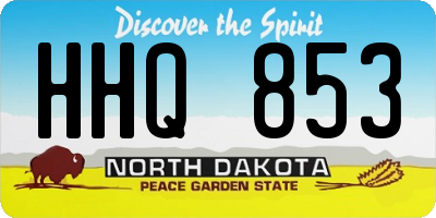 ND license plate HHQ853