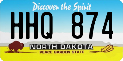 ND license plate HHQ874