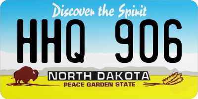 ND license plate HHQ906