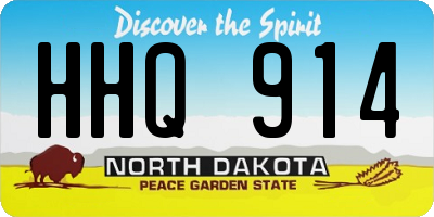 ND license plate HHQ914