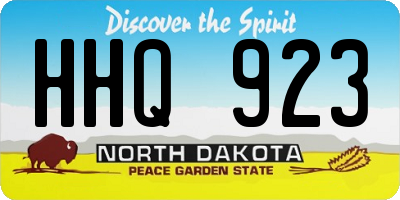 ND license plate HHQ923