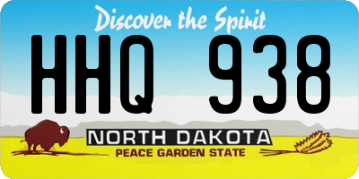 ND license plate HHQ938
