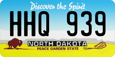 ND license plate HHQ939