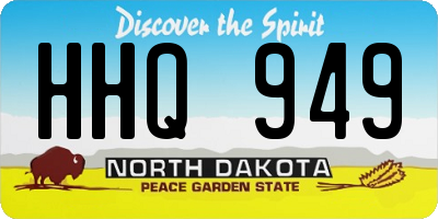 ND license plate HHQ949