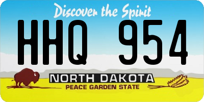 ND license plate HHQ954
