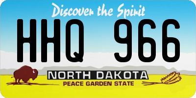 ND license plate HHQ966