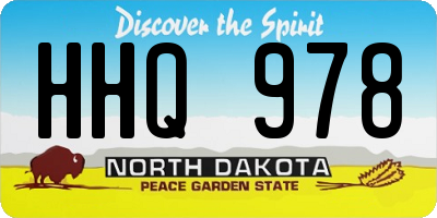ND license plate HHQ978