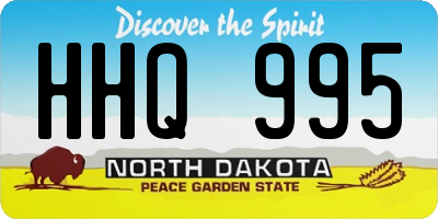 ND license plate HHQ995