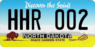 ND license plate HHR002
