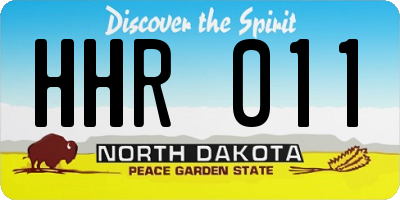 ND license plate HHR011