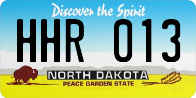 ND license plate HHR013