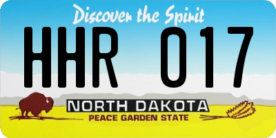 ND license plate HHR017