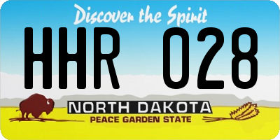 ND license plate HHR028