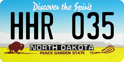 ND license plate HHR035