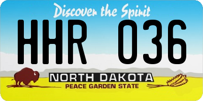 ND license plate HHR036