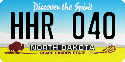 ND license plate HHR040