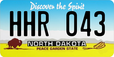 ND license plate HHR043