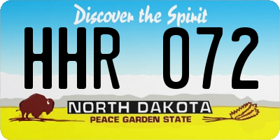 ND license plate HHR072