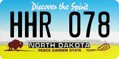 ND license plate HHR078