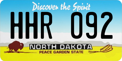 ND license plate HHR092