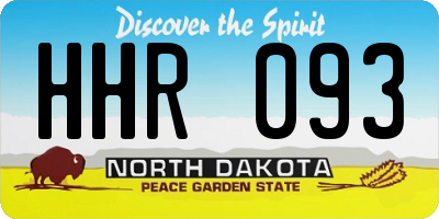 ND license plate HHR093