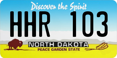 ND license plate HHR103
