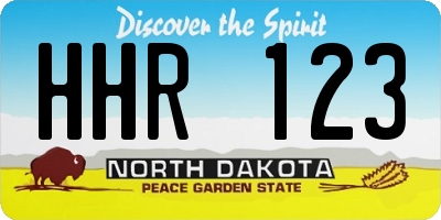 ND license plate HHR123