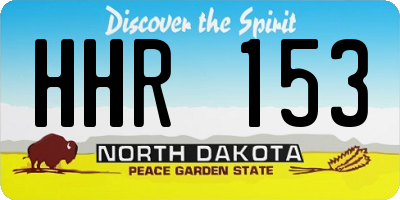 ND license plate HHR153